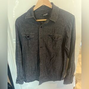 Coastal Men's Gray/ Black Casual Button Down Shir
